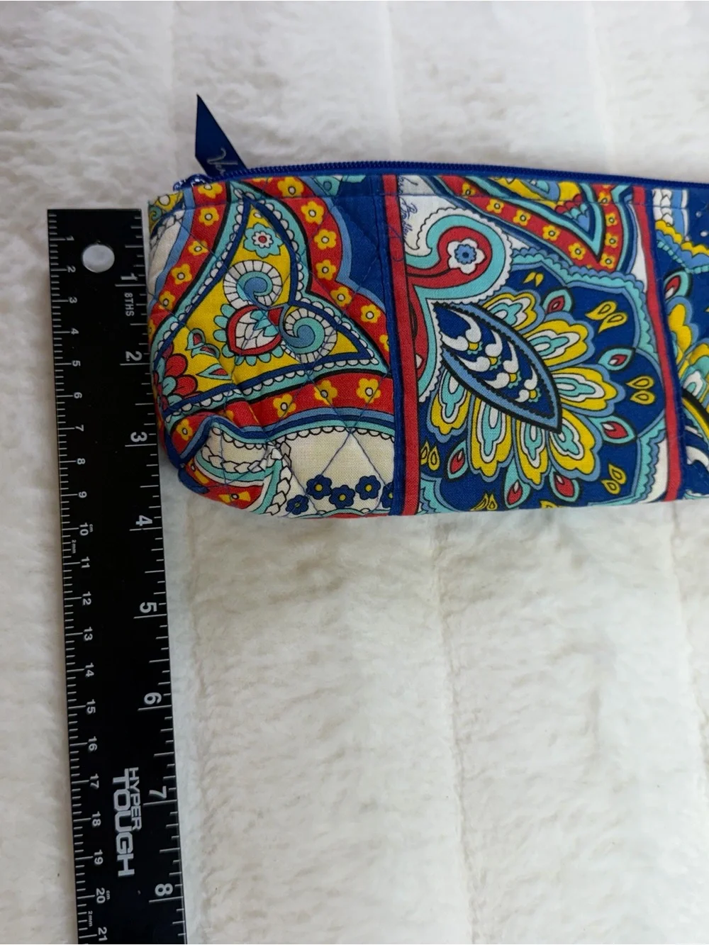 Vera Bradley Blue Multi Paisley Quilted Zip Pouch